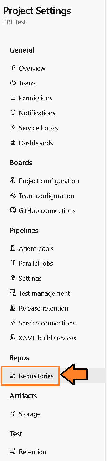 Select Repository Settings