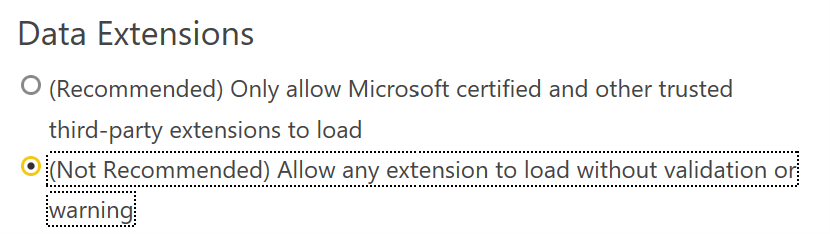 Data Extensions Setting